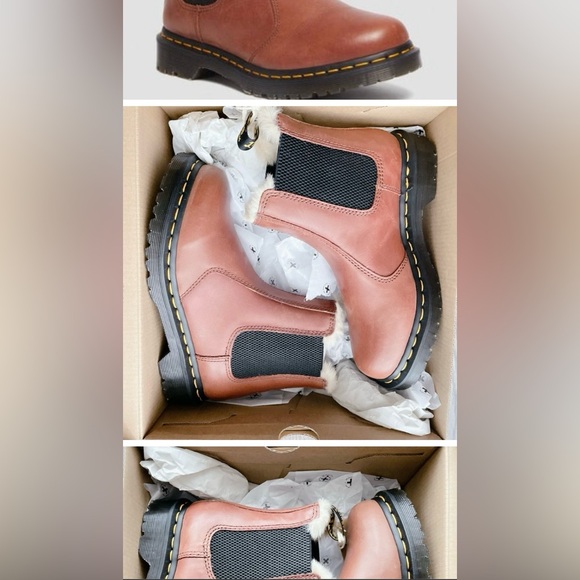 Dr. Marten's  2976 Leonore NEW! Faux Fur-Lined Chelsea Boots size 7 Women’s shoe - Picture 3 of 7